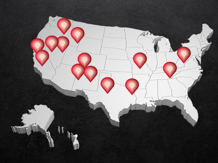 Map of Hitachi Air Center locations